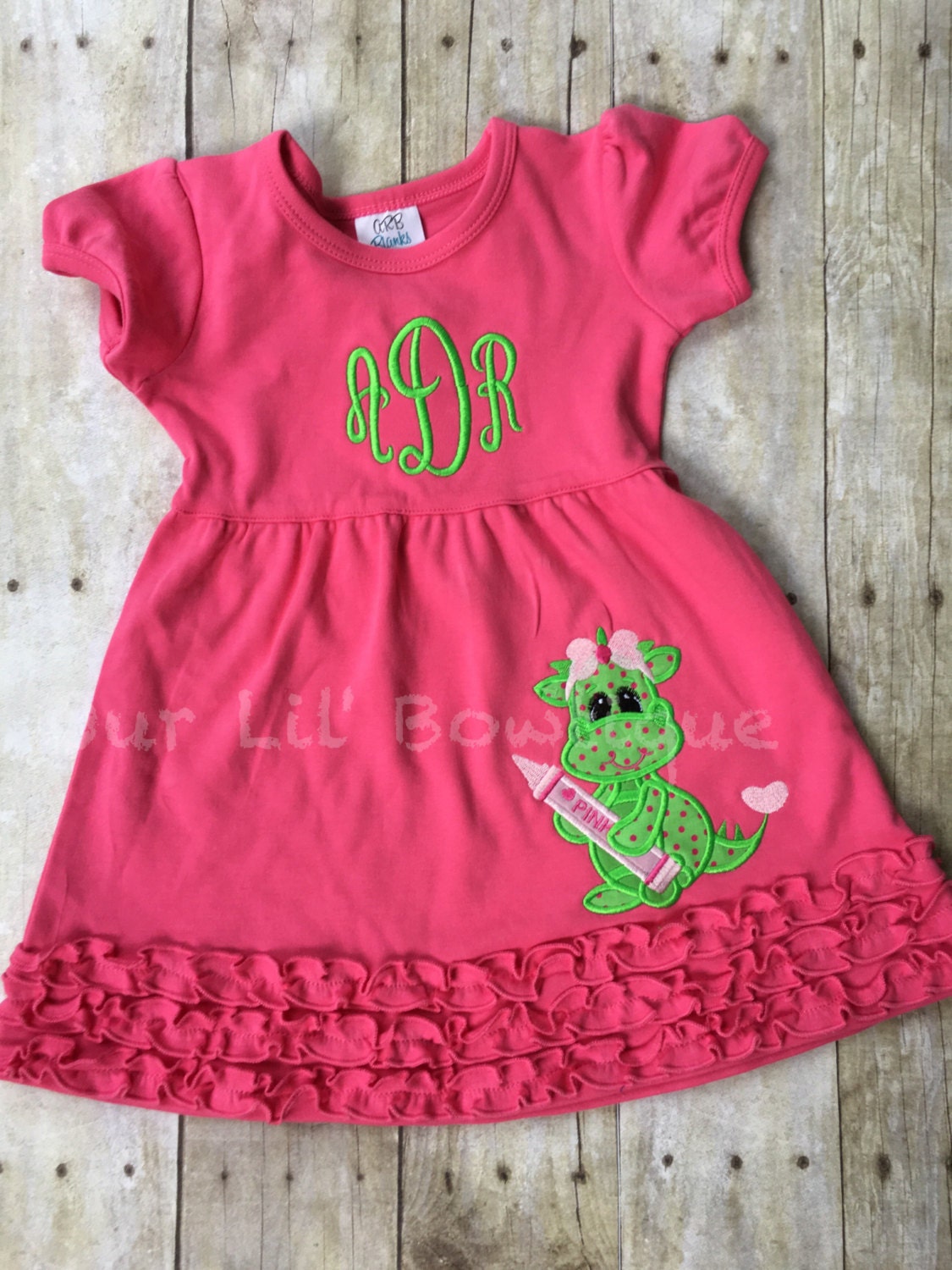 Dinosaur Dress- School Shirt - Preschool Shirt - School Supplies - Kindergarten Shirt - Girl Back to School Shirt - Personalized Shirt-Dress