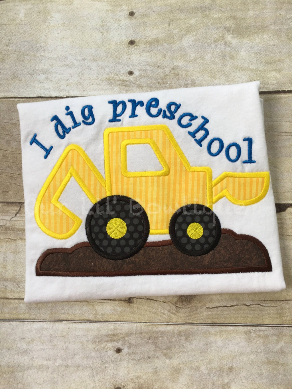 Back to School Shirt: Embroidered Truck Appliqué, Personalized Preschool Tee
