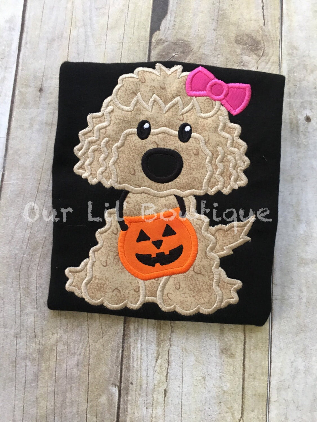 Pumpkin Applique Dog Halloween Shirt - Personalized