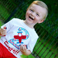 Personalized Airplane Birthday Shirt: Embroidered Cotton Tee