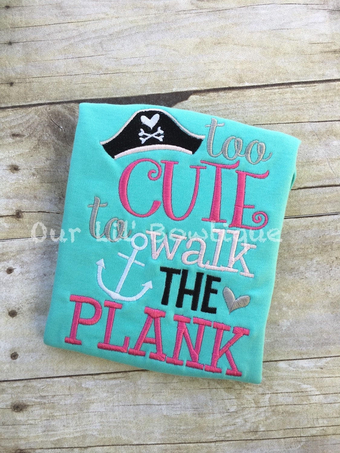 Personalized Pirate Girl Shirt: Embroidered Birthday T-Shirt