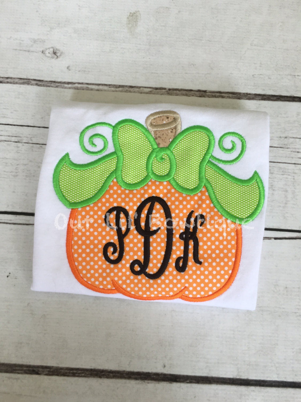 Girls Pumpkin Appliqué Shirt: Halloween Birthday Monogram