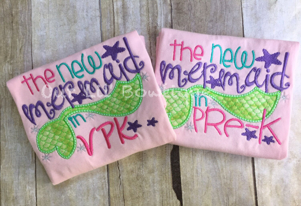 New Mermaid in Pre-K - School Shirt - Preschool Shirt - VPK Shirt - School Supplies - Kindergarten Shirt - Girl Back to School - Mermaid Shi