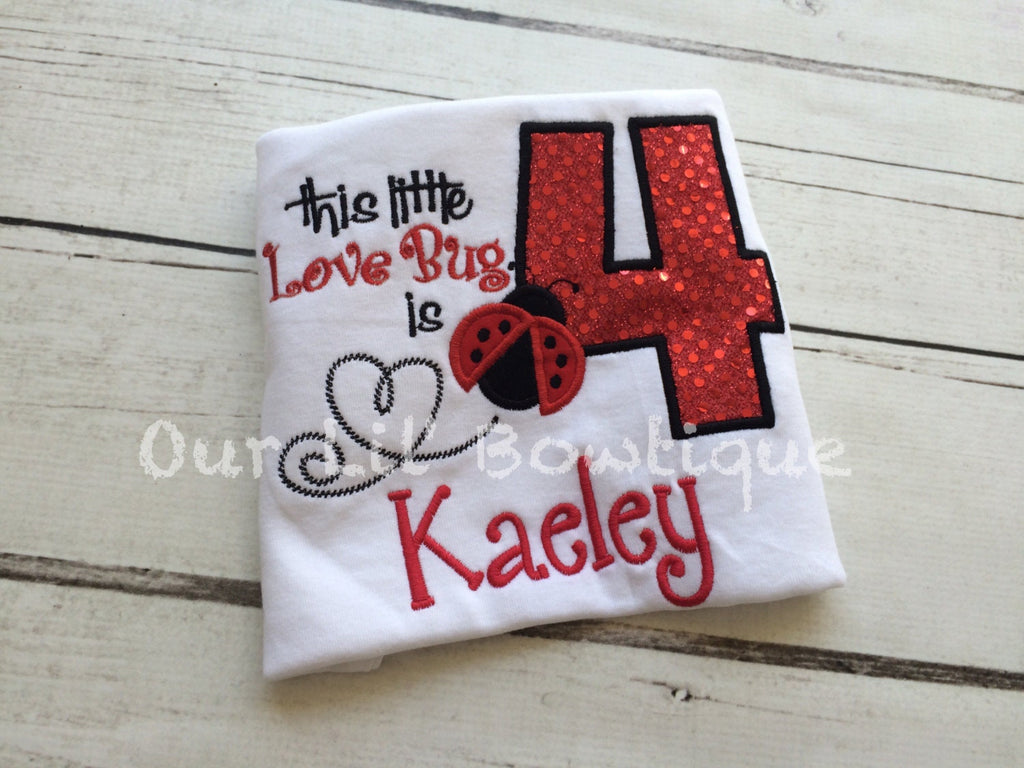 Personalized Ladybug 1st Birthday Shirt: Love Bug Outfit