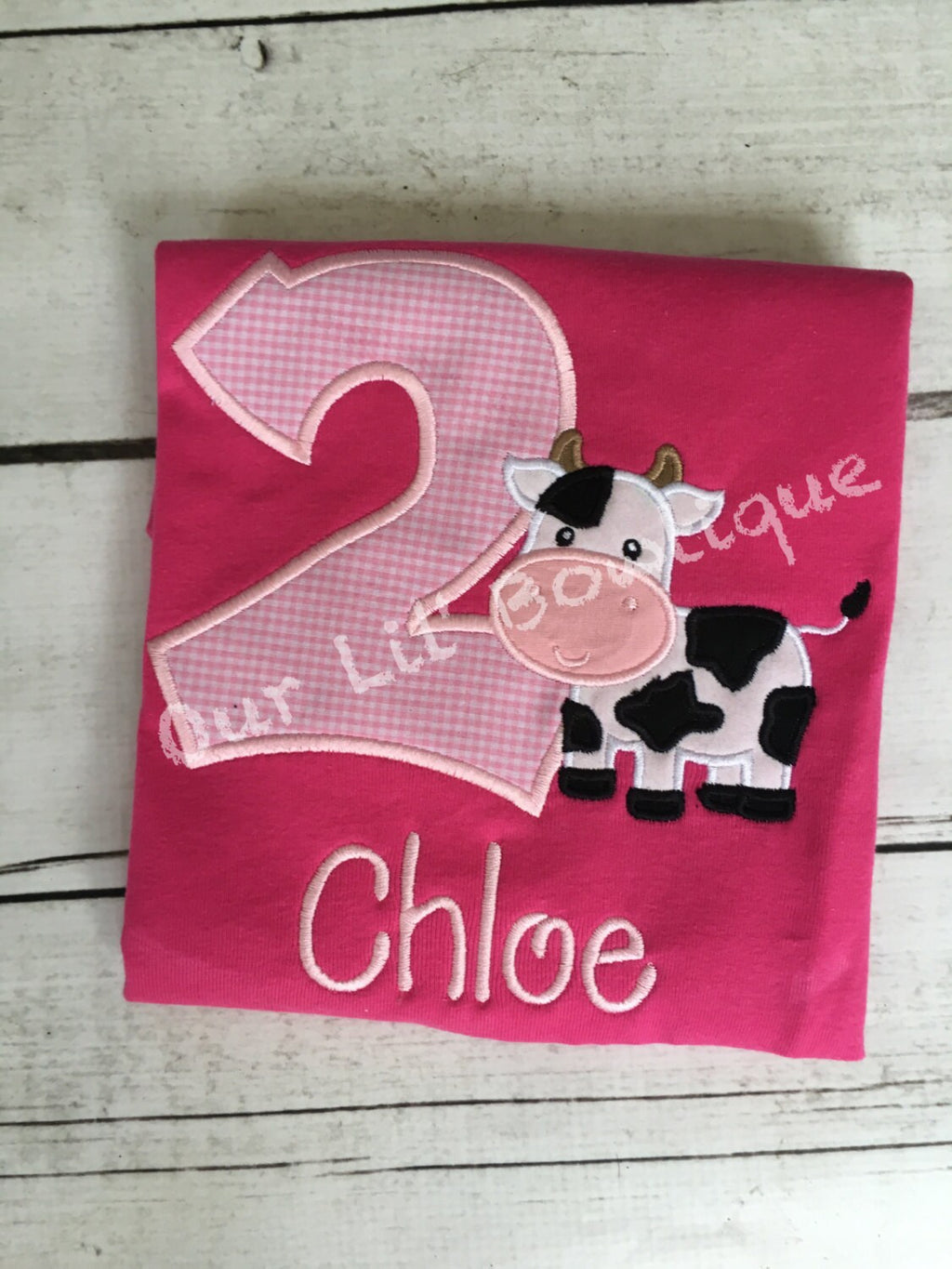 Cow Birthday Applique Shirt: Personalized Farm T-Shirt