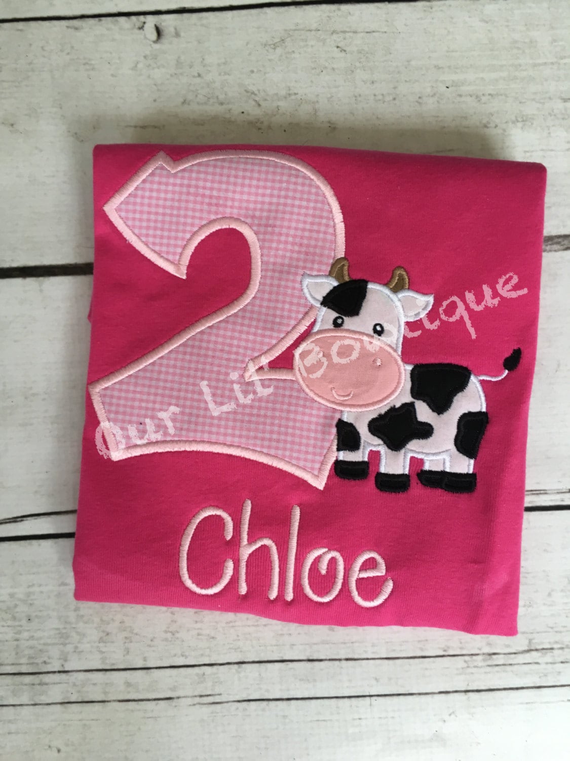 Personalized Cow Birthday Applique Shirt: Farm Party Outfit