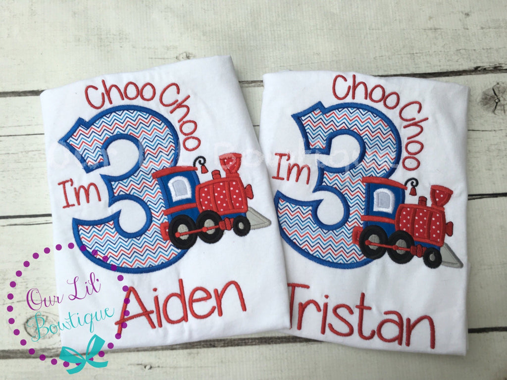 Choo Choo I'm 2 - Train Shirt - Train - Birthday - Boy Train Shirt - Personalized Train Shirt - Birthday Train - Boy Train Shirt