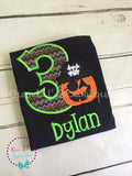 Personalized Halloween 1st Birthday Shirt: Pumpkin Pirate Appliqué
