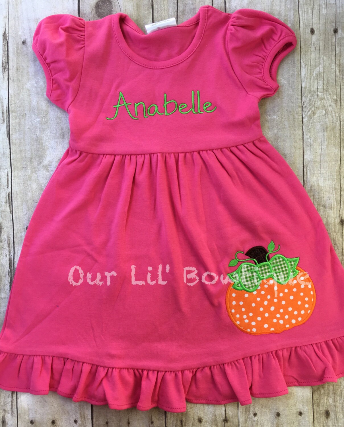 Girls Halloween Applique Pumpkin Dress or Shirt
