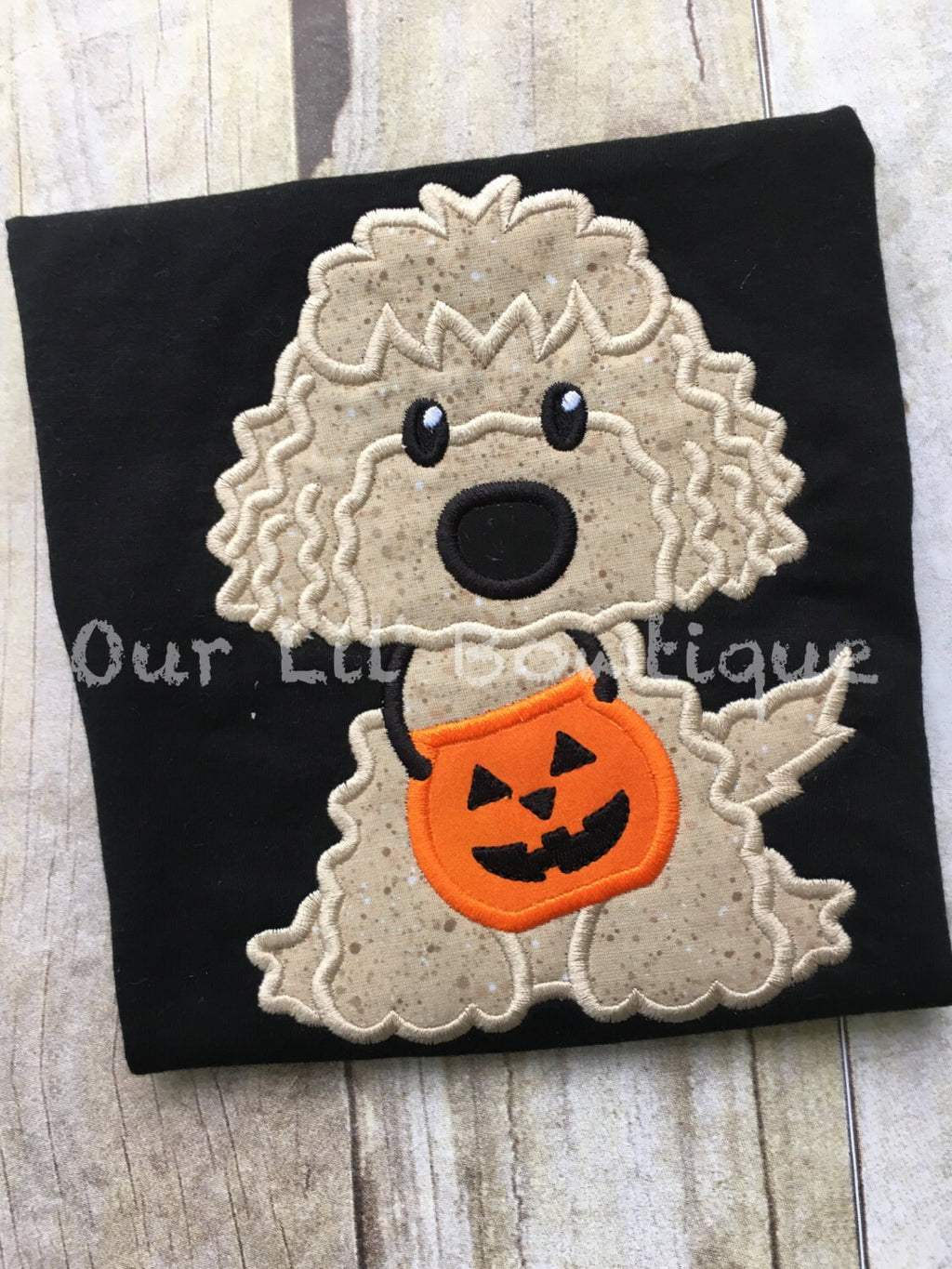 Pumpkin Applique Dog Halloween Shirt - Personalized