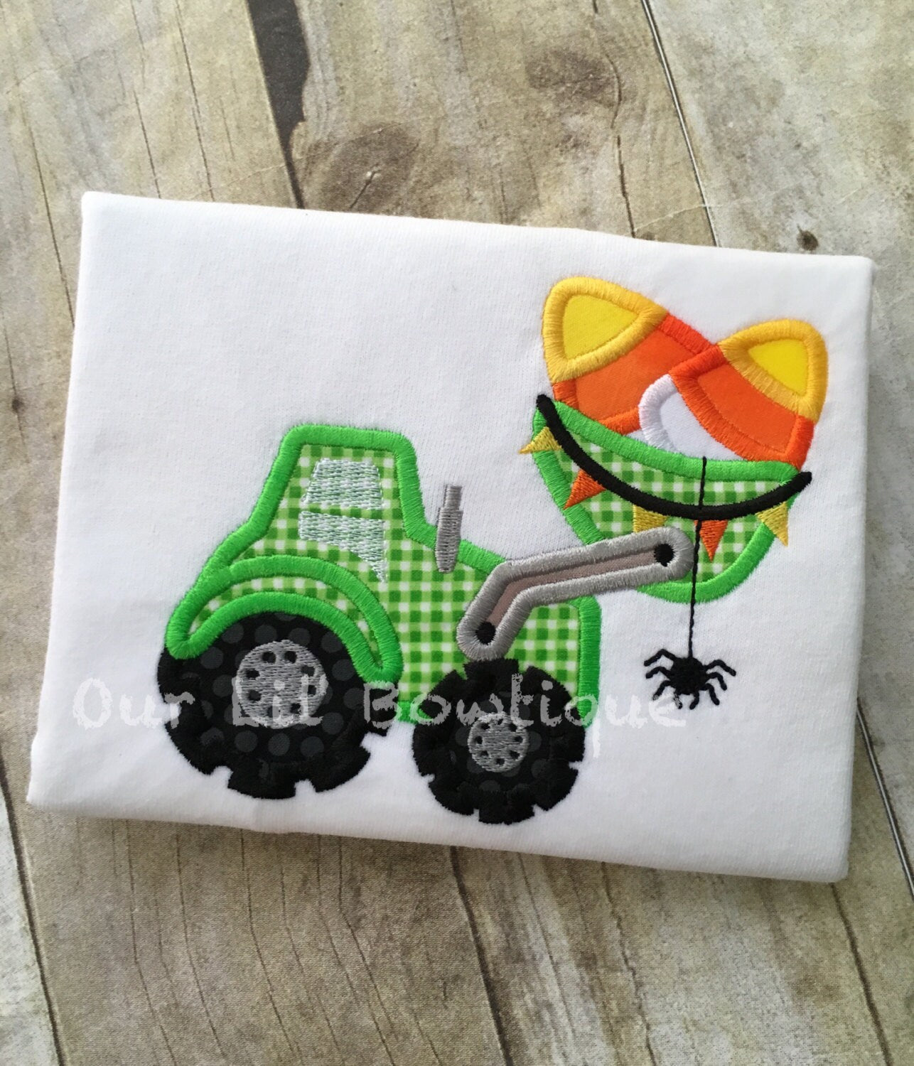 Personalized Halloween Digger Shirt: Candy Corn Construction Tee