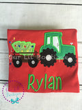 Christmas Tree Tractor Appliqué Shirt - Personalized Holiday Tee