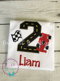 Personalized Race Car Birthday Shirt - Race Track Number Tee - Birthday Shirt