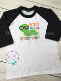 100 Days Smarter Raglan Shirt - Bookworm 100th Day of School