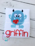 Boy Valentine Shirt: Monster Applique, Personalized Valentine's Day