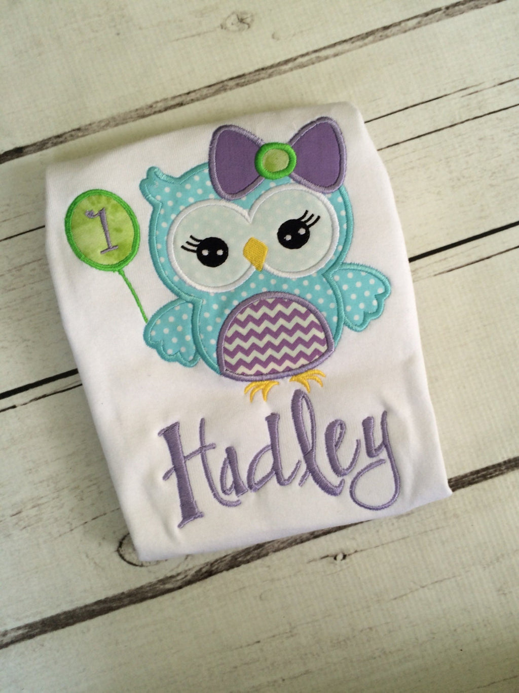 Personalized Owl Birthday Shirt: Appliqué Girl or Boy Outfit