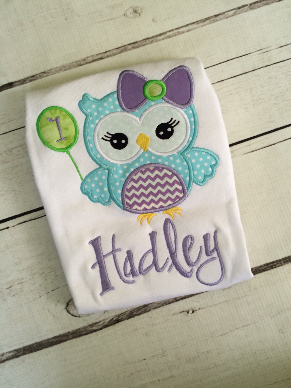 Personalized Owl Birthday Shirt: Appliqué Girl or Boy Outfit