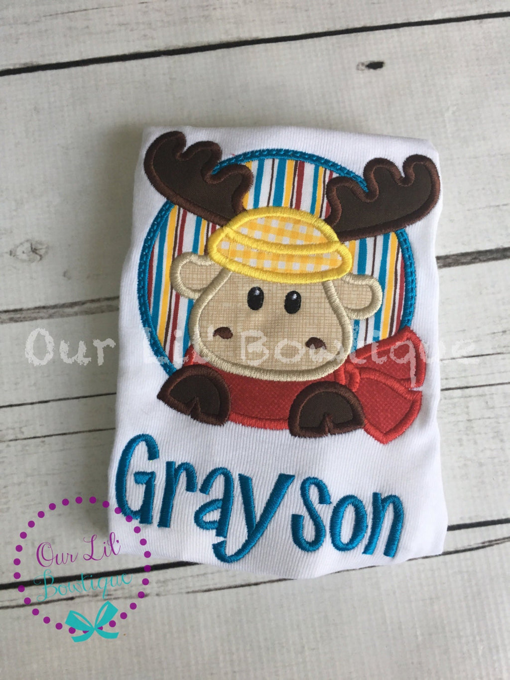 Christmas Moose Shirt - Boy's Moose Birthday Shirt - Girl's Moose Birthday Shirt - Baby - Personalized Shirt - Woodland- Winter Moose Shirt
