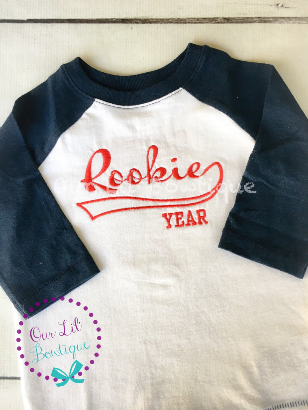 Rookie Year Baseball Birthday Shirt - Personalized Raglan