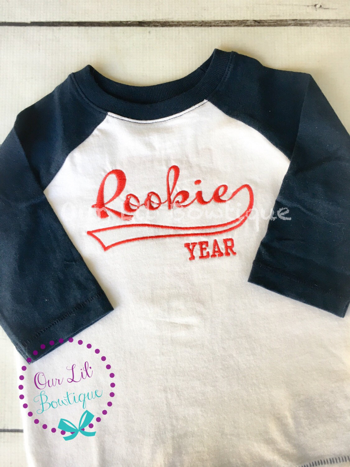 Rookie Year Baseball Birthday Shirt - Personalized Raglan