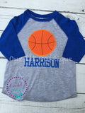Personalized Basketball Raglan Shirt - Toddler & Baby Birthday