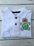 Gingerbread Monogram Polo - Boys Christmas Shirt