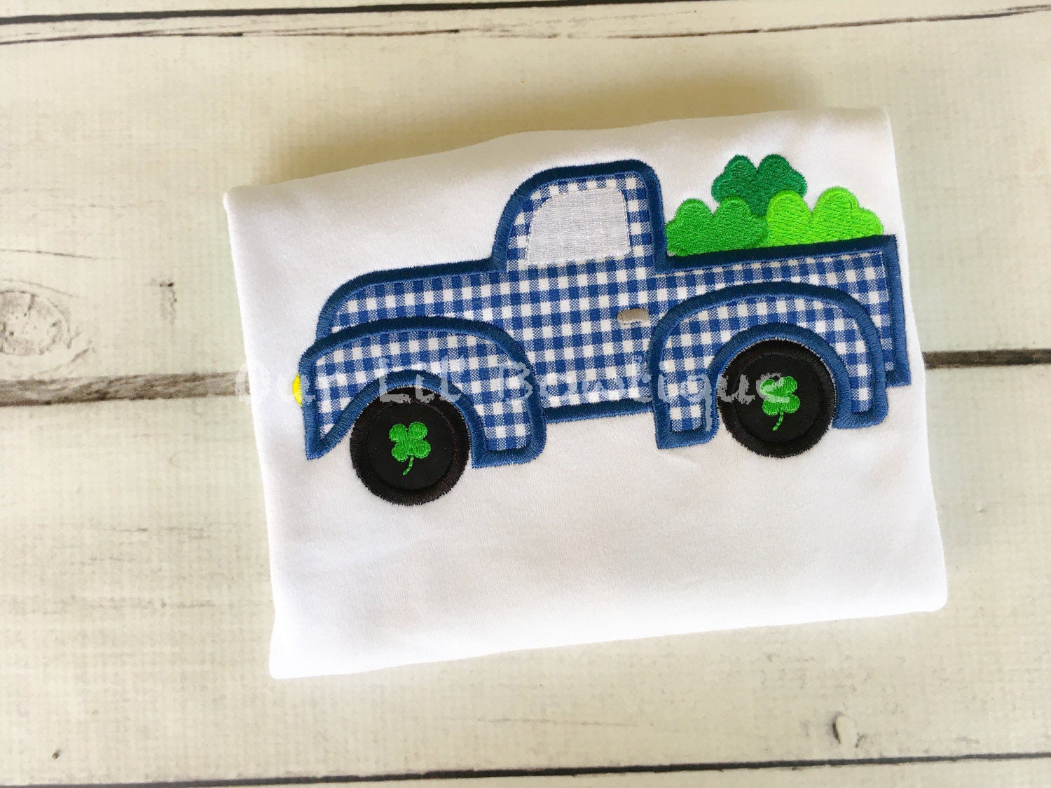 Shamrock Truck Raglan Shirt: Personalized St. Patrick's Day Applique