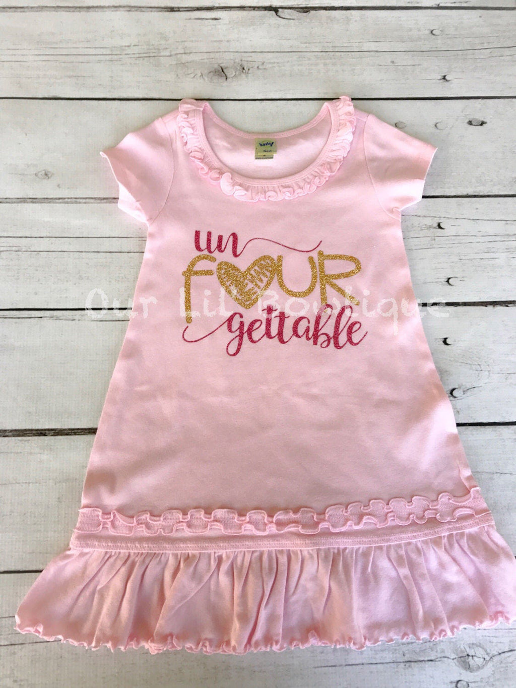 UnFOURgettable 4th Birthday Dress: Custom Embroidered Outfit