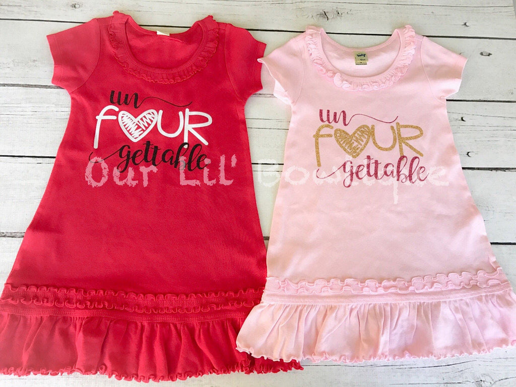 UnFOURgettable 4th Birthday Dress: Custom Embroidered Outfit