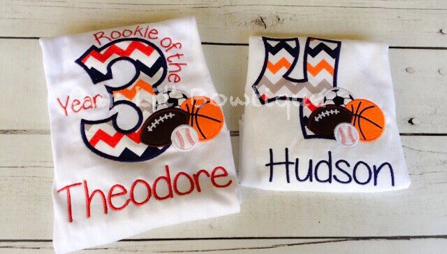 Personalized Rookie of the Year Birthday Shirt - Sports Raglan