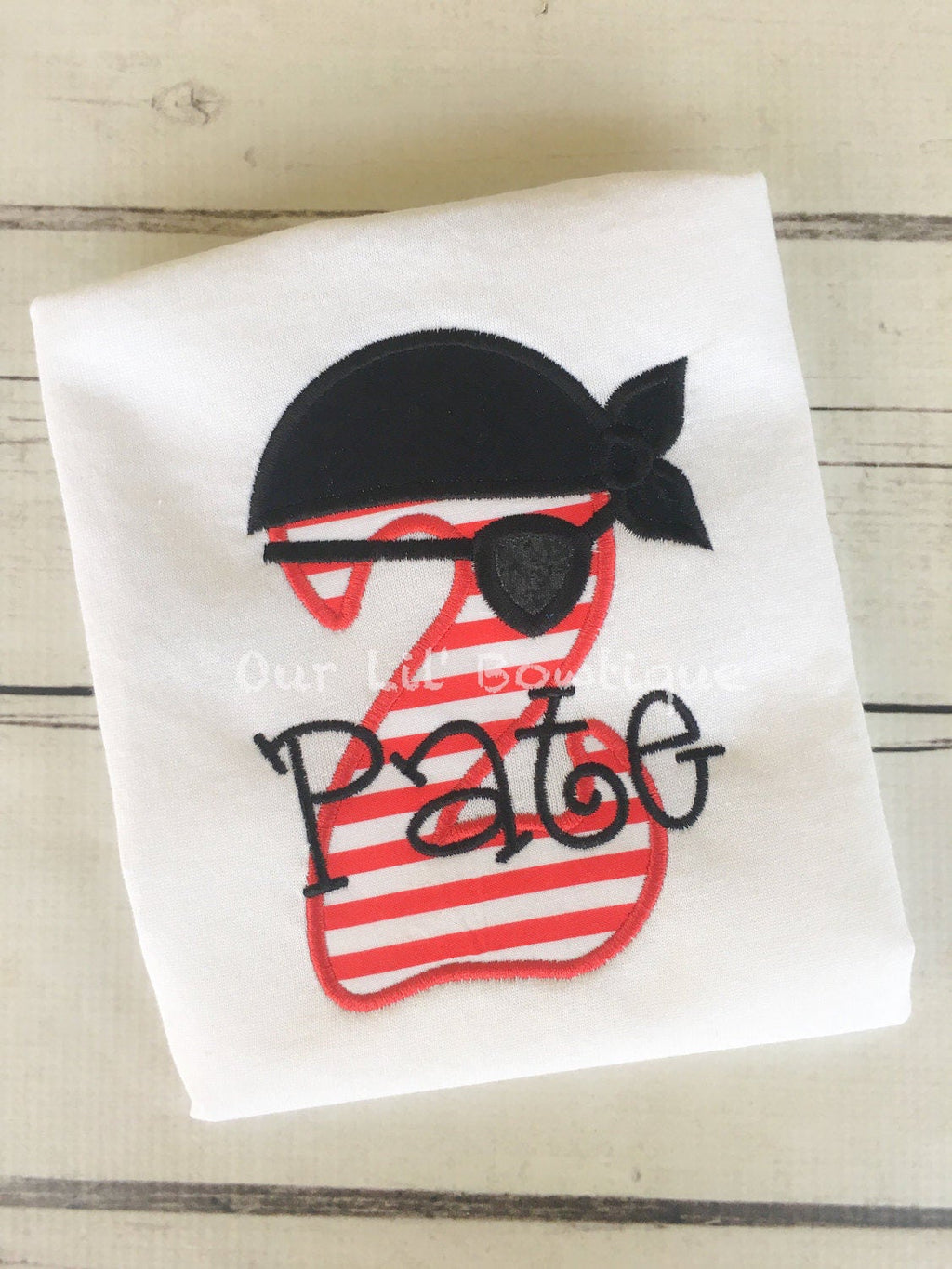 Personalized Pirate Birthday Applique Shirt