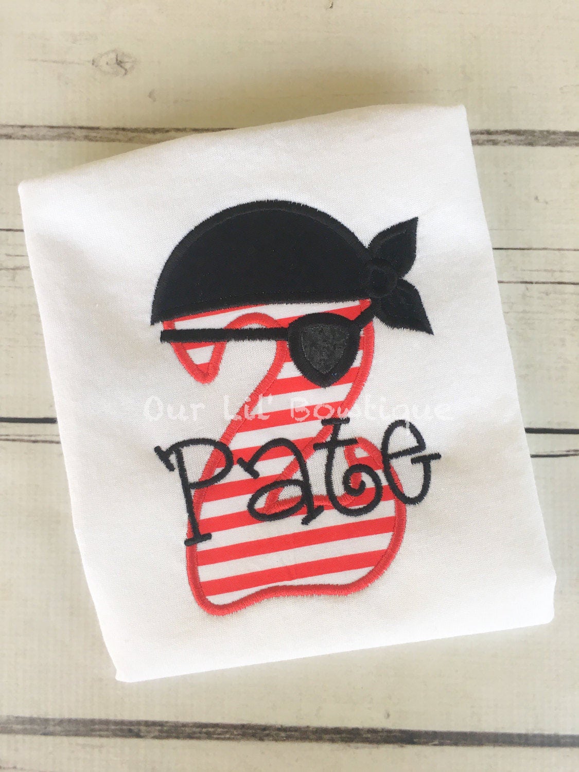 Personalized Pirate Birthday Applique Shirt
