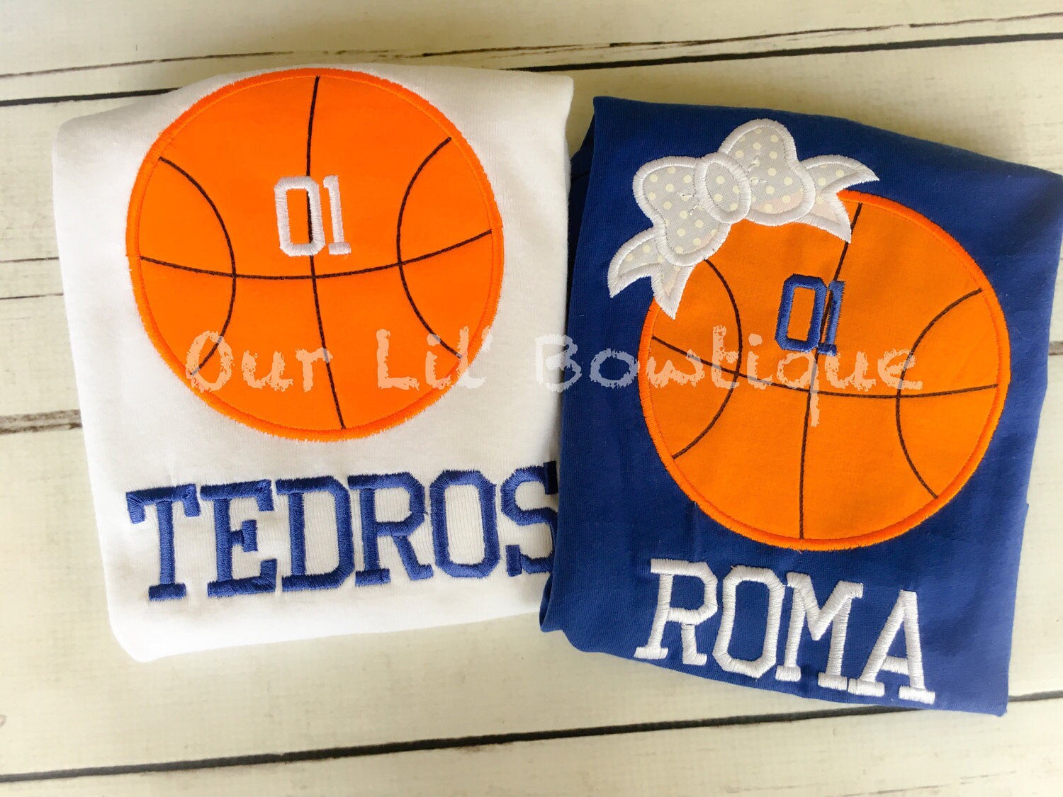 Personalized Basketball Raglan Shirt: Bow, Toddler, Baby