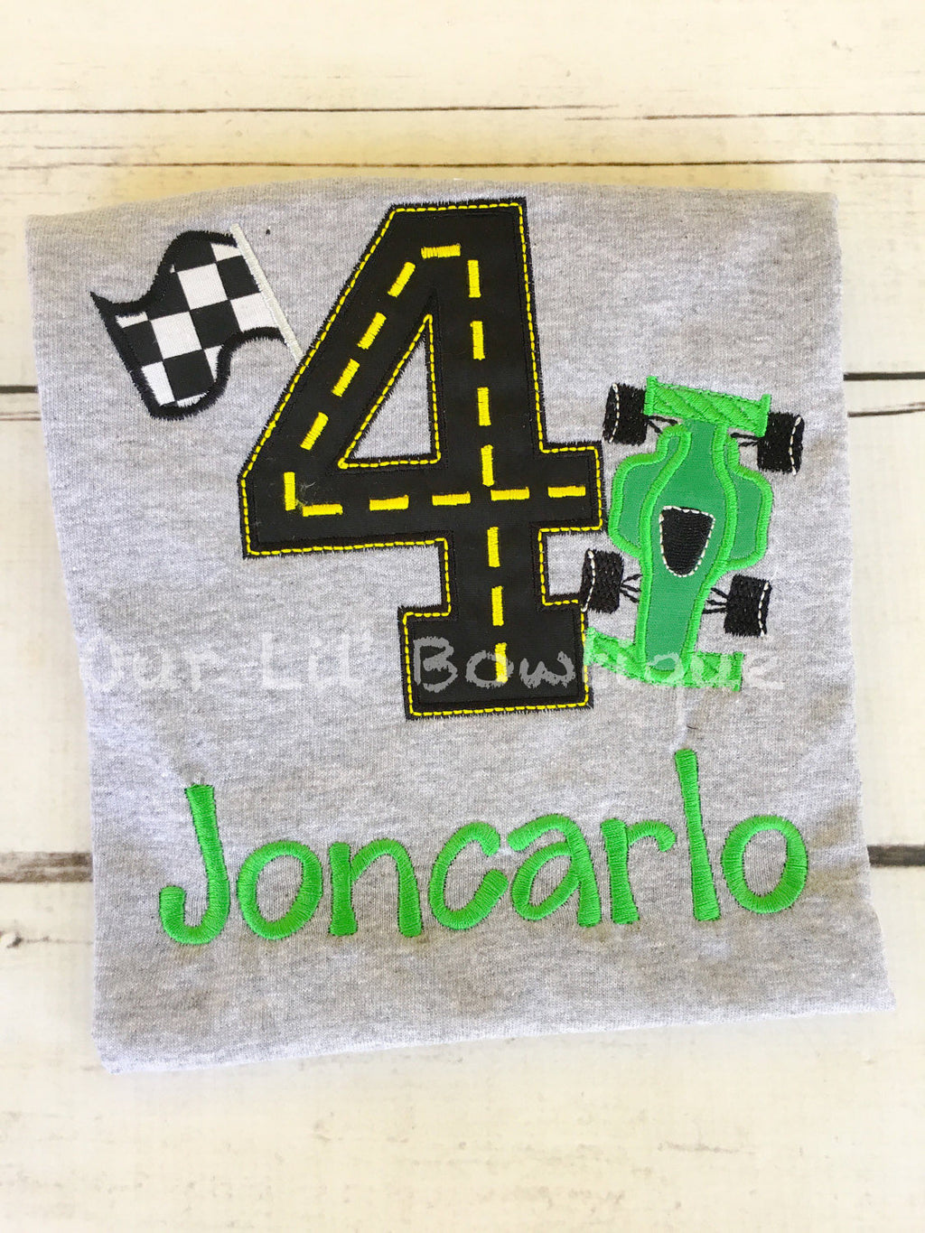Personalized Race Car Birthday Shirt - Race Track Number Tee - Birthday Shirt
