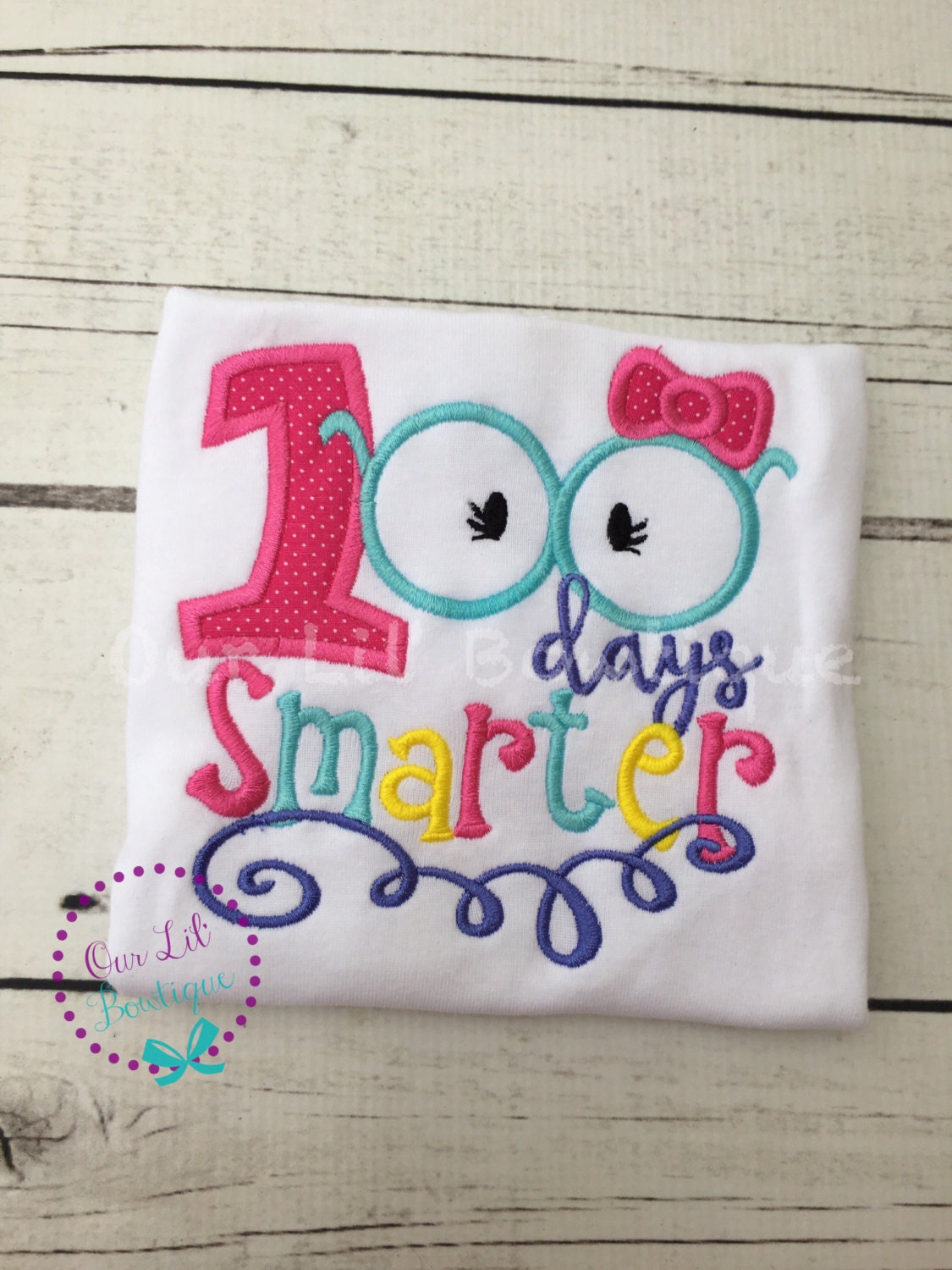 100 Days Smarter Shirt: Personalized Girls 100th Day of School