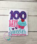 100 Days Sweeter Shirt: Girls 100th Day of School Appliqué Ruffle Shirt