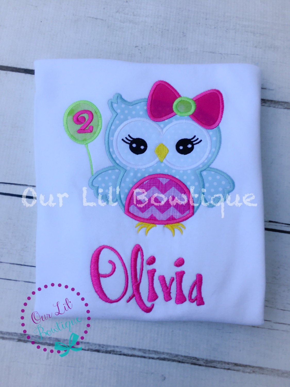 Personalized Owl Birthday Shirt: Appliqué Girl or Boy Outfit