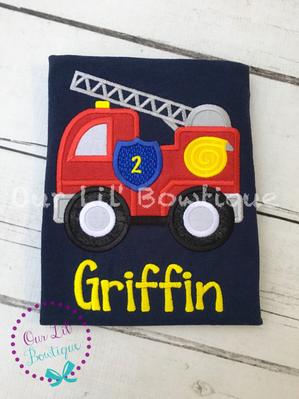 Personalized Firetruck Birthday Shirt - Firefighter Theme