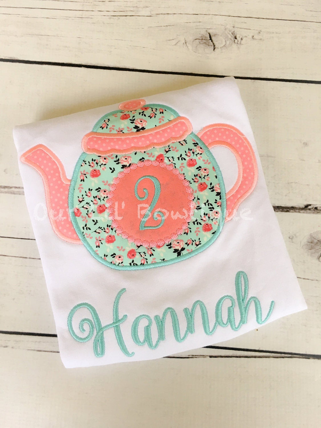 Teapot Birthday Shirt: Floral Tea Party Outfit