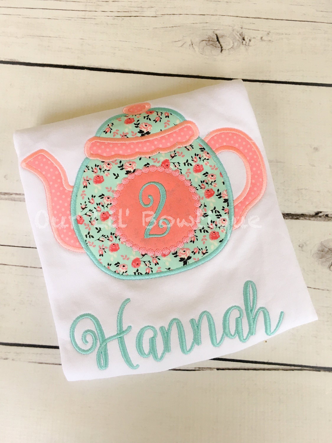Teapot Birthday Shirt: Floral Tea Party Outfit