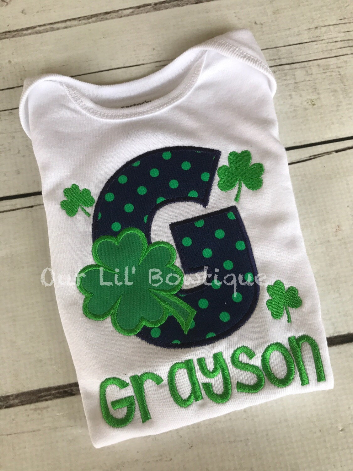 Personalized Shamrock Shirt: Embroidered St. Patrick's Day Bodysuit