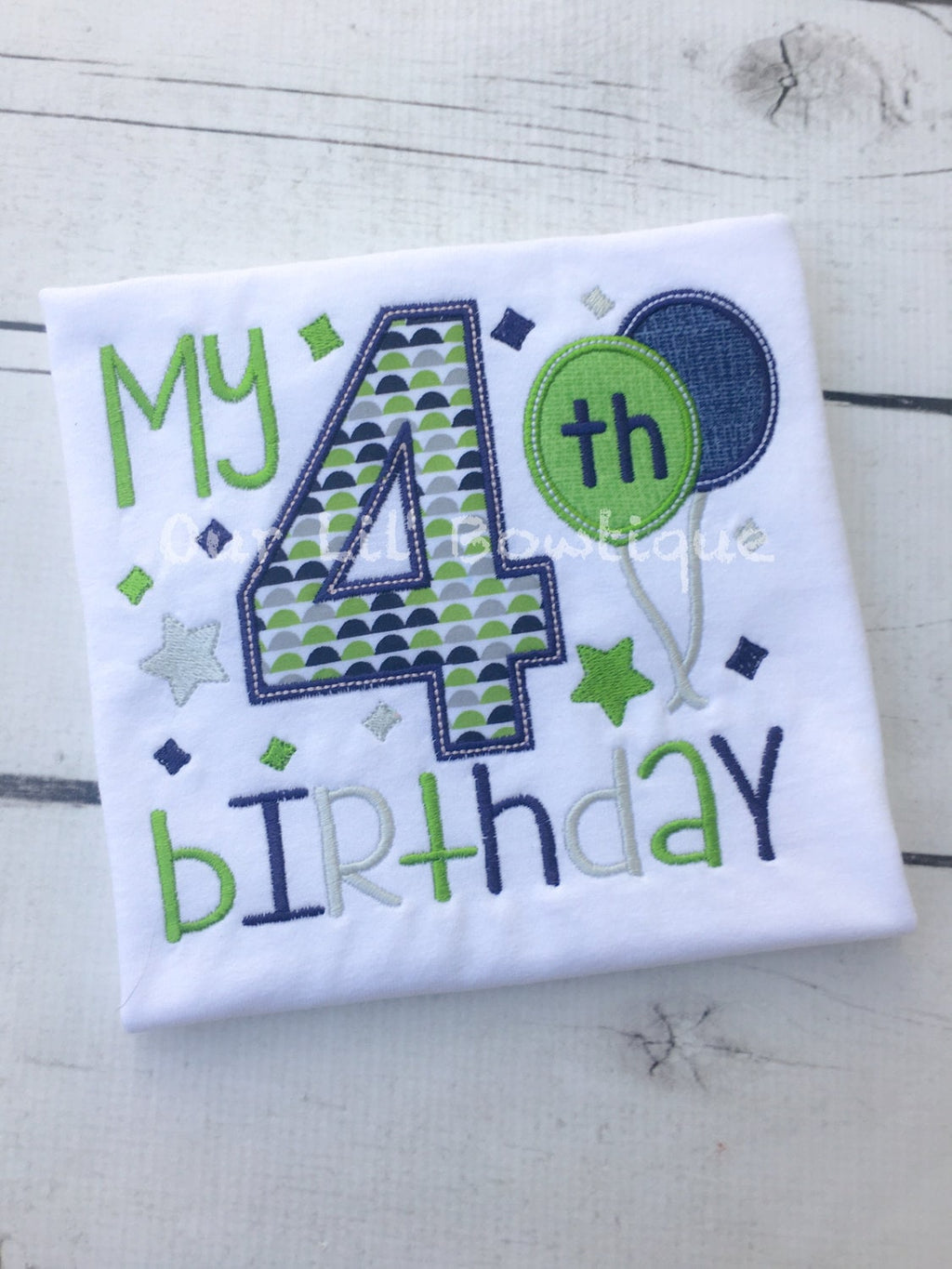 Personalized Boys Birthday Shirt: Embroidered Balloons, Custom Age