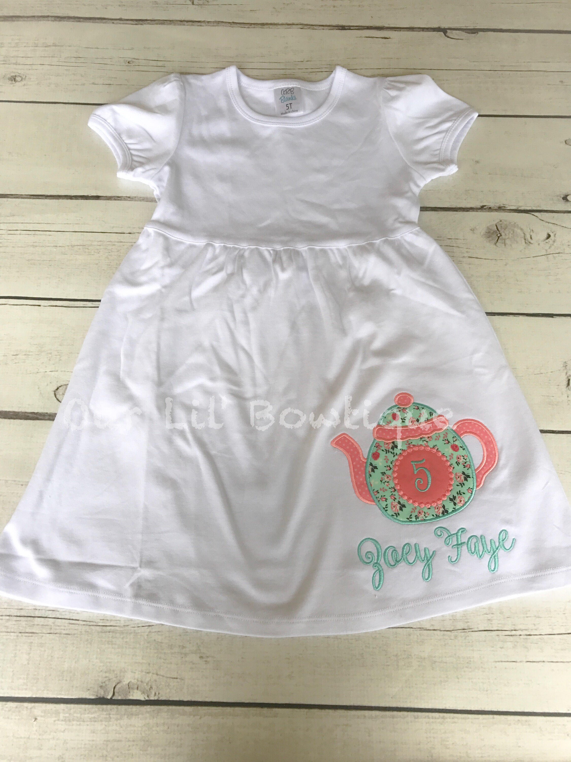 Teapot Birthday Shirt: Floral Tea Party Outfit