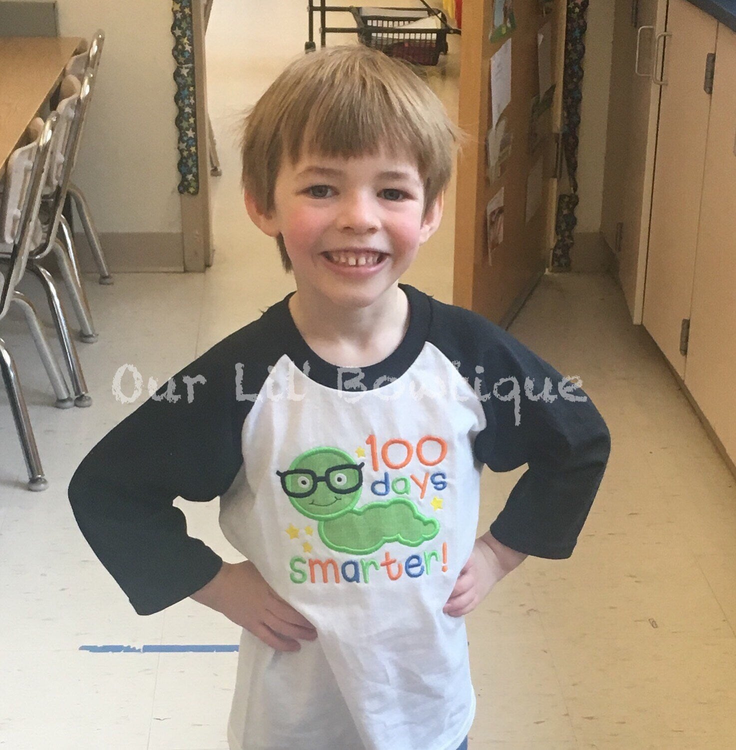 100 Days Smarter Raglan Shirt - Bookworm 100th Day of School
