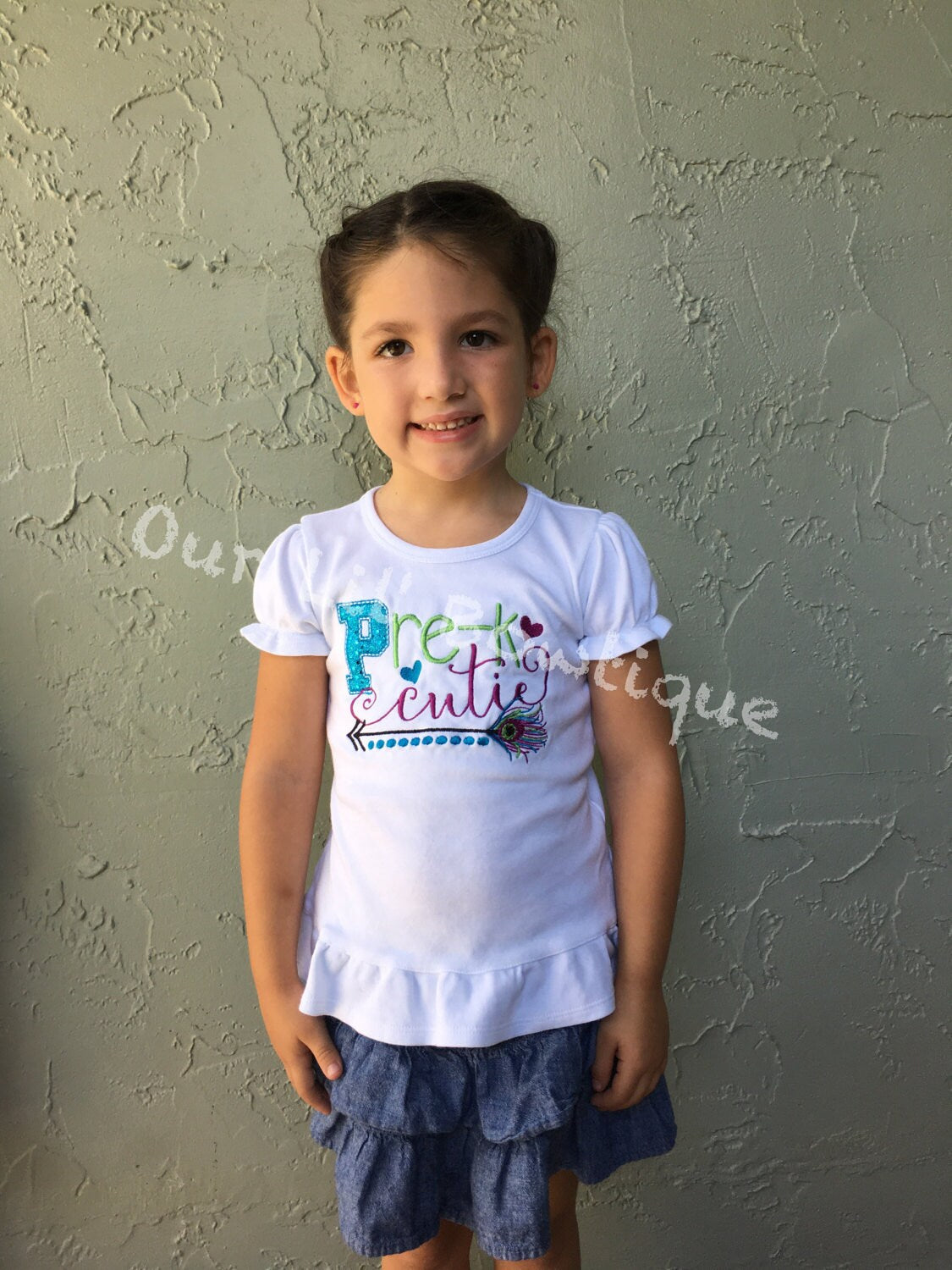 Pre-K Cutie - School Shirt - Preschool Shirt - VPK Shirt - School Supplies - Kindergarten Shirt - Girl Back to School - School Cutie-Peacock