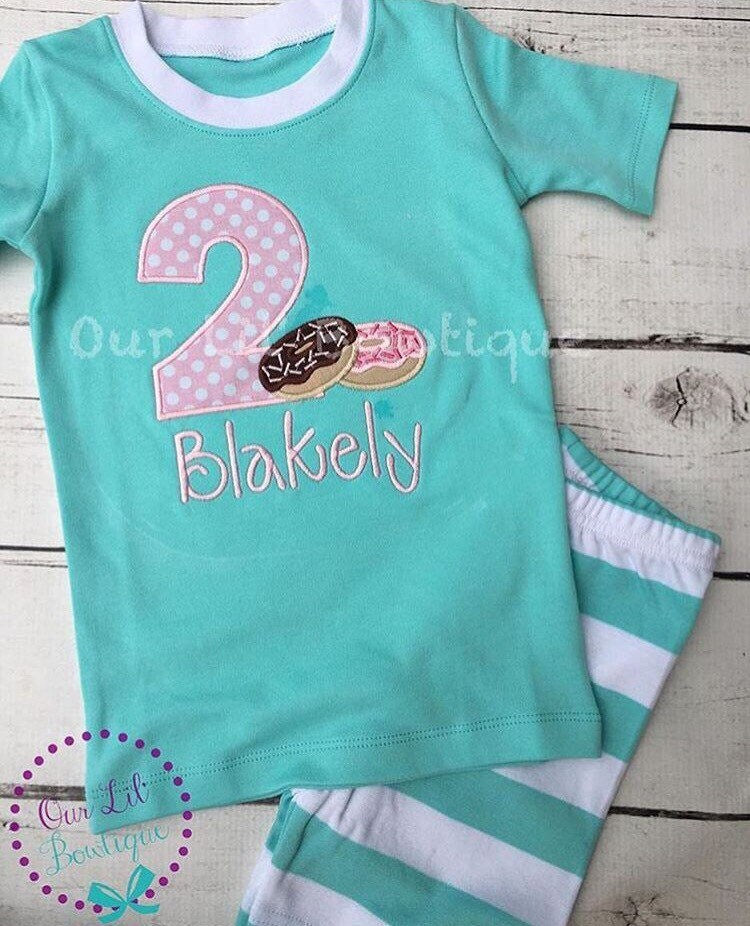 Donut Birthday Shirt: Personalized Appliqué Outfit