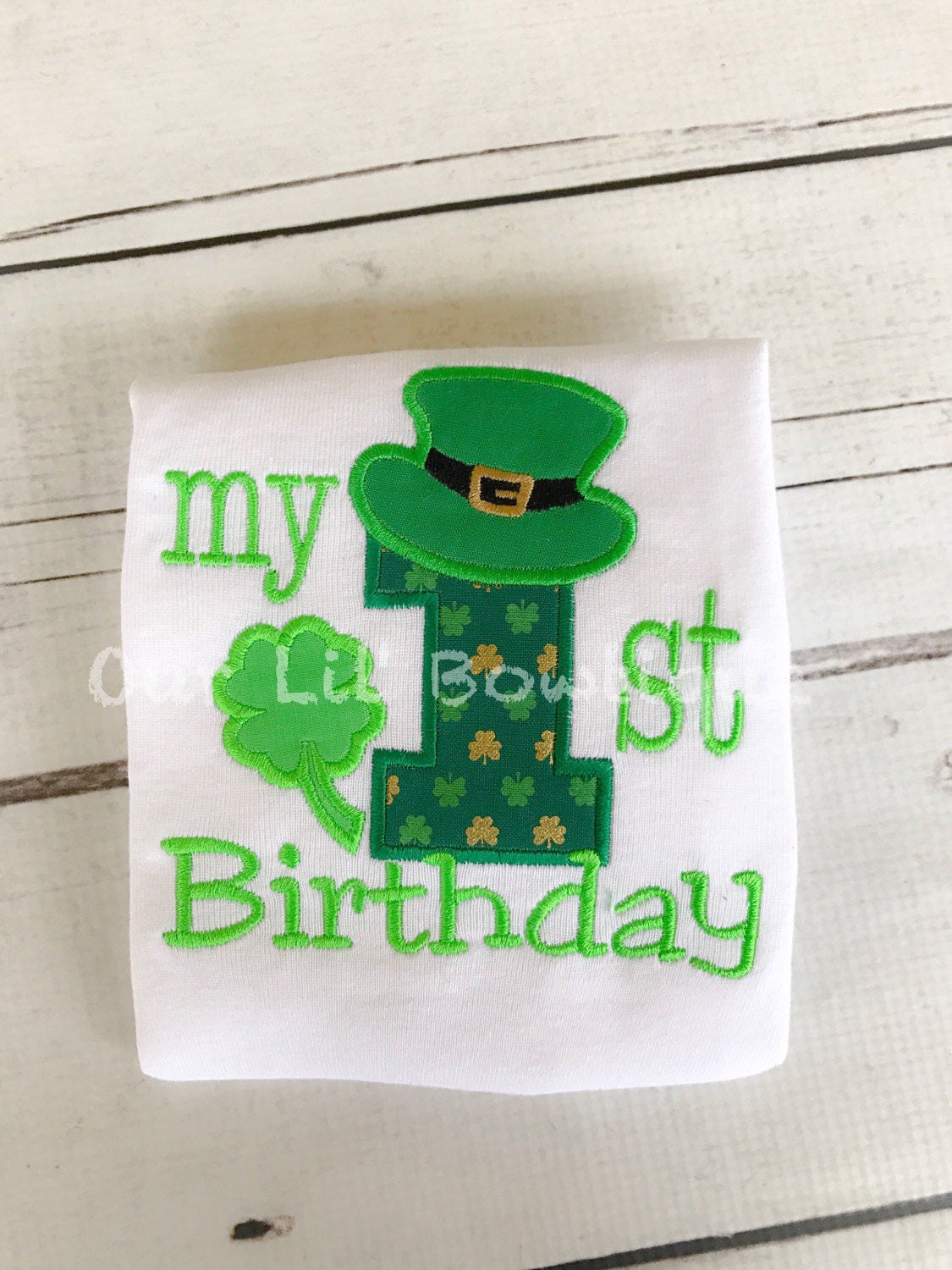 Shamrock 1st Birthday Shirt: Personalized St. Patrick's Day Bodysuit