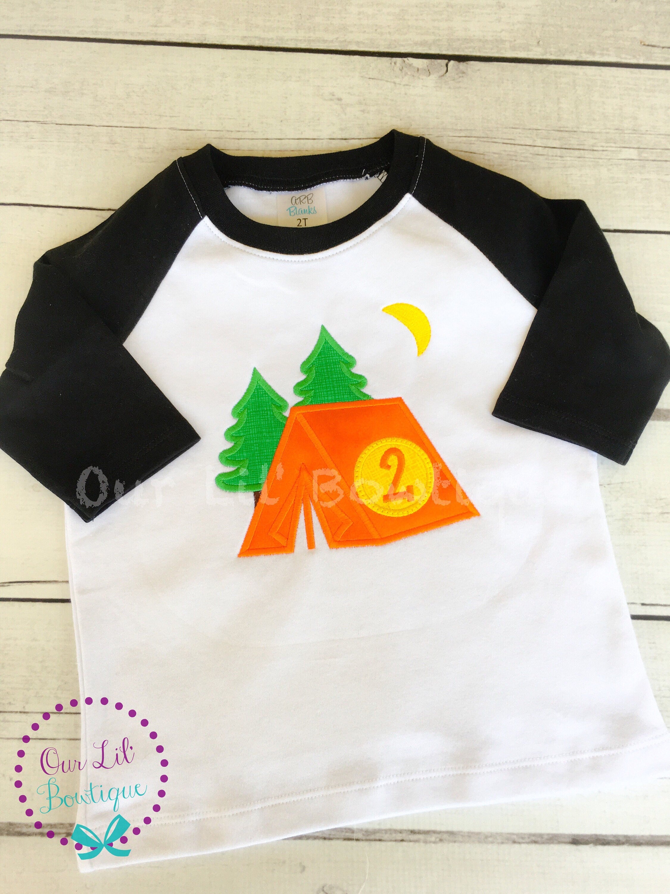 Campfire Birthday Shirt: Personalized Camping Party Tee
