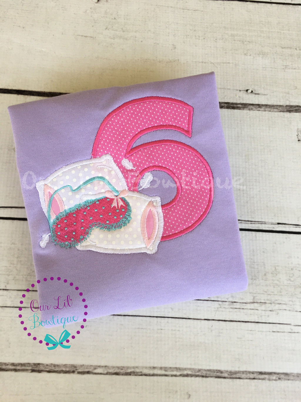 Personalized Sleepover Birthday Outfit: Appliqued Shirt & Striped Pants