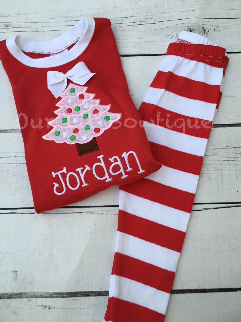 PRE-ORDER Personalized Christmas Tree Pajamas: Appliqué PJs